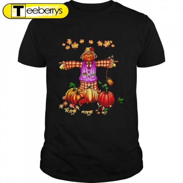 Scarecrow Autumn Hello Fall Pumpkin Thanksgiving Halloween T-shirts