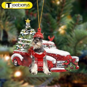 Schnauzer Christmas Car Two Sided…