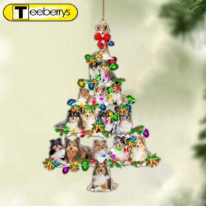 Shetland Sheepdog-Christmas Tree Lights Christmas…