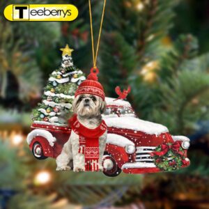 Shih Tzu Christmas Car Two…