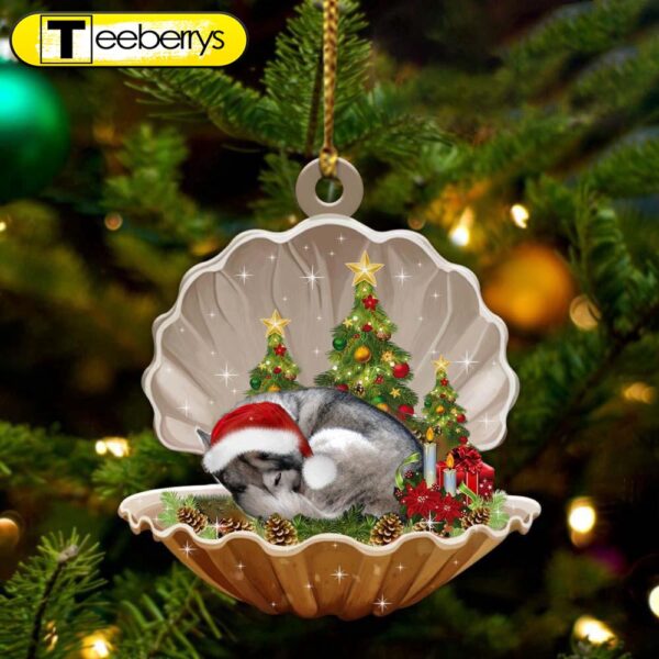 Siberian Husky-Sleeping Pearl In Christmas Two Sided Christmas Ornament