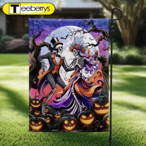 Skeleton Couple Dancing Halloween Flag,…