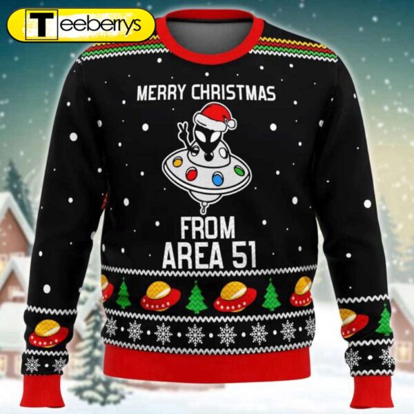 Snowflakes Merry Xmas From Area 51 Ugly Sweater