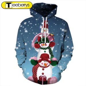 Snowman Christmas 3D Shirt –…