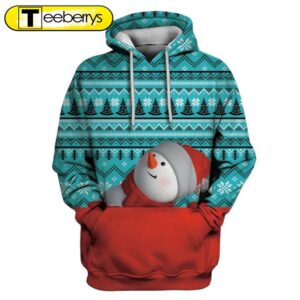 Snowman On Christmas 3D Shirt…