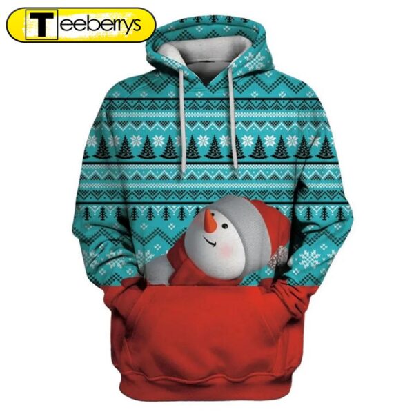 Snowman On Christmas 3D Shirt – Gift For Xmas