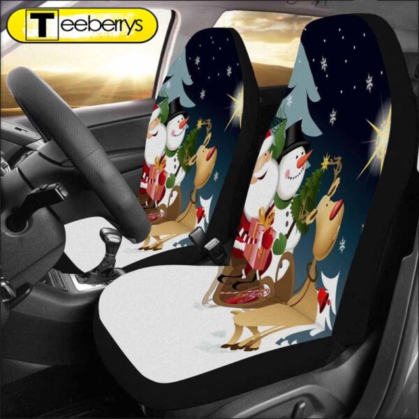 Snowman Santa And Red Nosed Reindeer Car Seat Covers