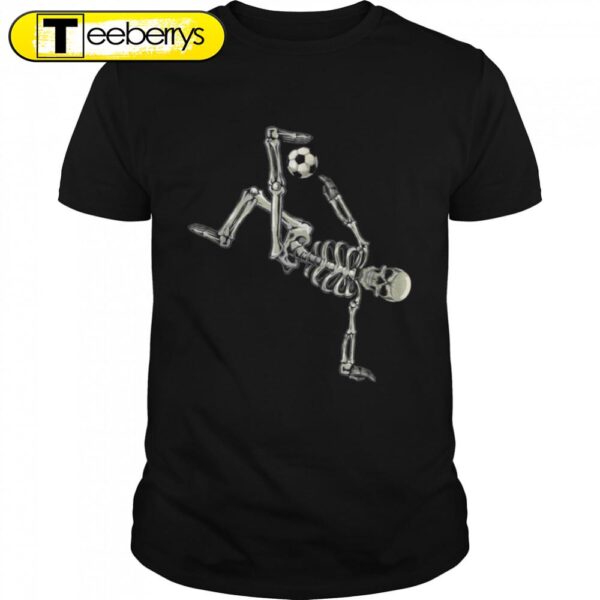 Soccer Skeleton Halloween Men Boys Soccer Player Halloween T-Shirt