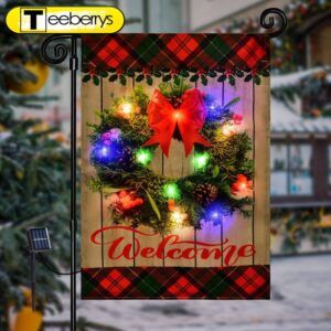 Solar LED Christmas Welcome Wreath…