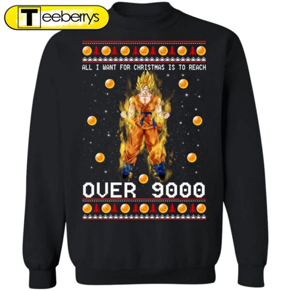 Son Goku Christmas Sweater Reaching Over 9000 for a Festive Wish