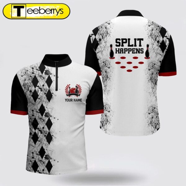 Split Happens Personalized Bowling Shirt League Bowling Jersey With Name Men Bowling Jersey