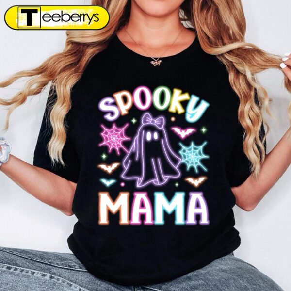 Spooky Mama Neon, Spooky Season Halloween Shirt