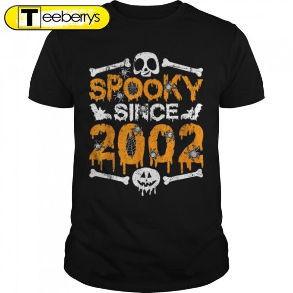 Spooky Since 2002 Scary Skeleton 20th Birthday Halloween T-Shirt