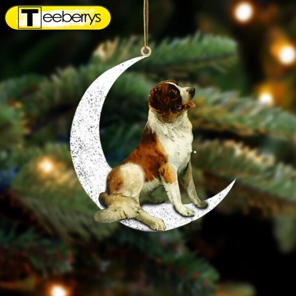 St Bernard-Sit On The Moon Christmas Ornament