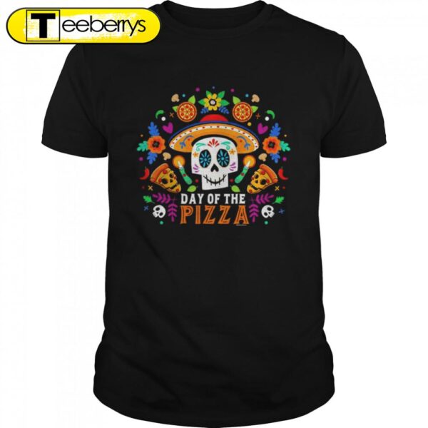 Sugar Skull Day of the Pizza Halloween T-Shirts