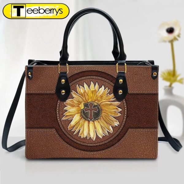 Sunflower Leather Handbag – Religious Gifts For Women – Women Pu Leather Bag