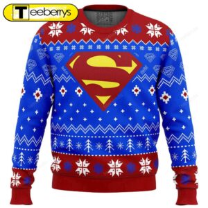 Superman Christmas Sweater Festive &…