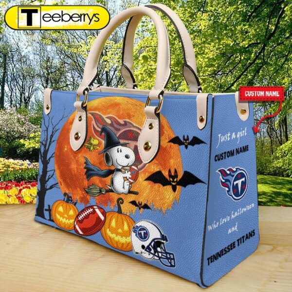 Tennessee Titans NFL Snoopy Halloween Women Leather Hand Bag