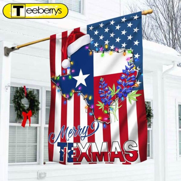 Texas Christmas State Merry Texmas Bluebonnet American Flag