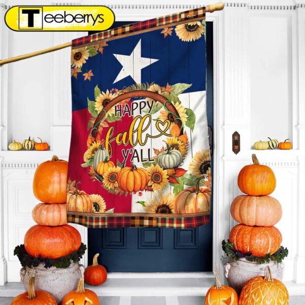 Texas Fall, Happy Fall Y’all Pumpkins Texas Flag, Halloween Flag