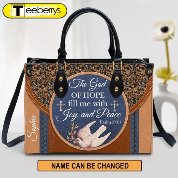 The God Of Hope Fill Me With Joy And Peace Beautiful Pigeon Personalized Leather Bag For Women