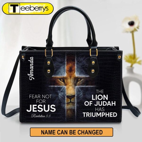 The Lion Of Judah Has Triumphed Leather Bag – Custom Name Cross Leather Handbag