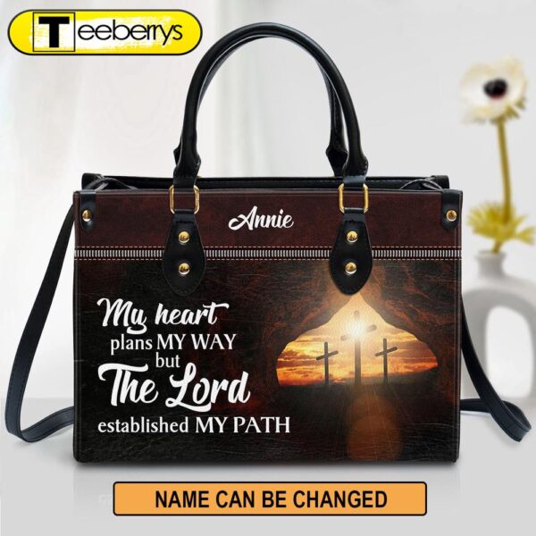 The Lord Established My Path Personalized Butterfly Leather Bag For Women