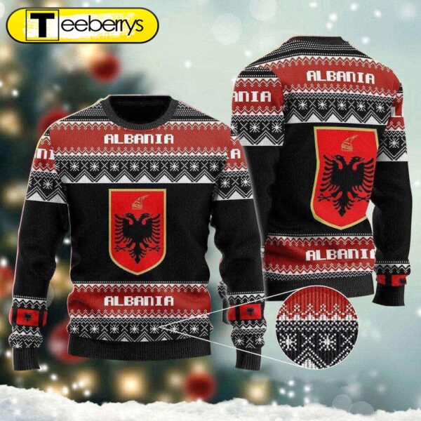 The United States Flag Of Albania Ugly Sweater