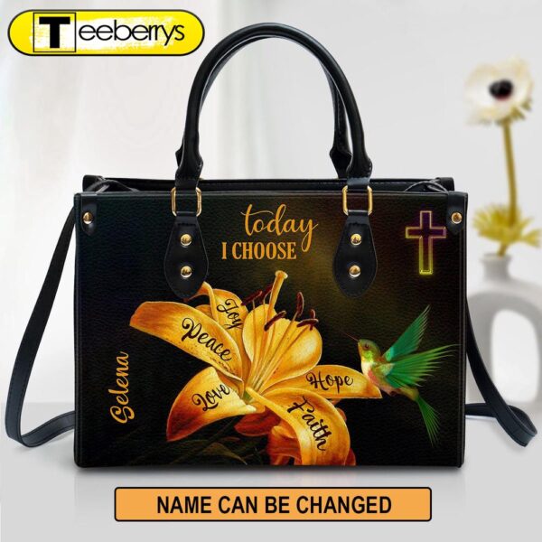 Today I Choose Joy Beautiful Personalized Cross Leather Bag For Women – Religious Gifts For Women