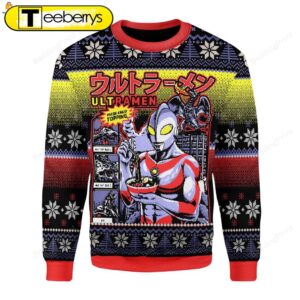 Ultraman Ugly Christmas Sweater Festive…