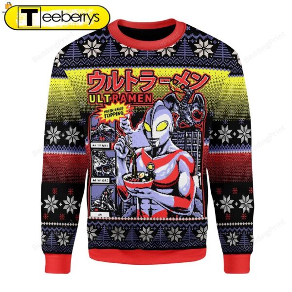 Ultraman Ugly Christmas Sweater Festive and Fun Holiday Attire