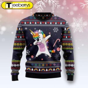 Unicorn Dad Ugly Christmas Sweater