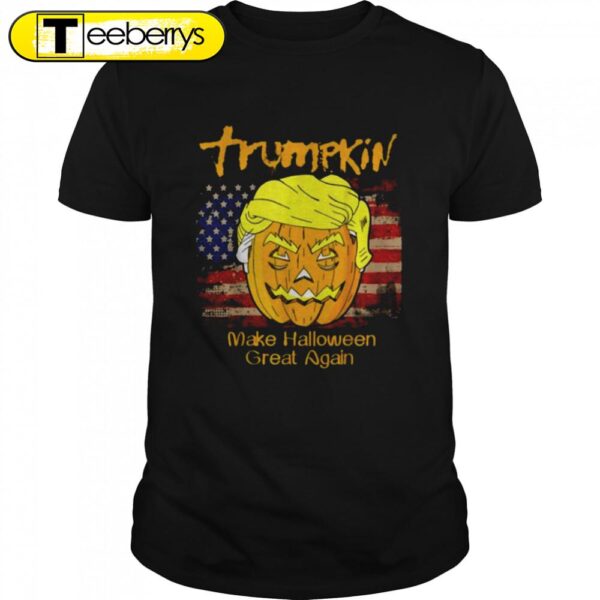 US Vintage Flag MAGA Pretty Trumpkin Funny Trump Halloween T-Shirts