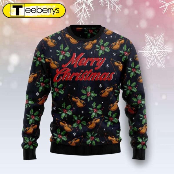 Violin Merry Christmas Ugly Christmas Sweater