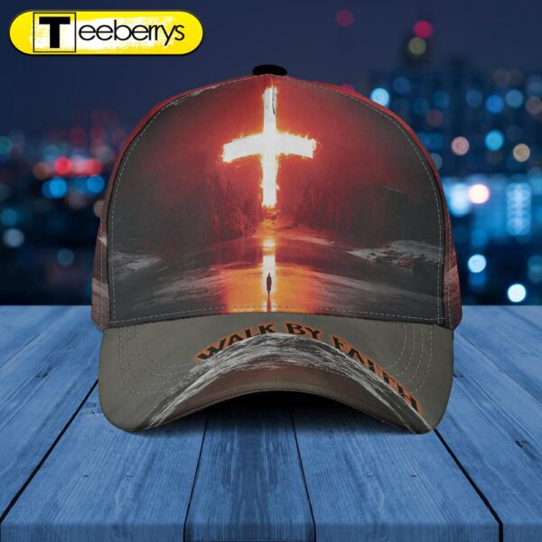 Walk By Faith Cross All Over Print Baseball Cap – Christian Hats