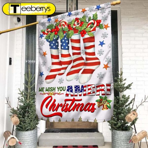 We Wish You Ameri Christmas American Flag