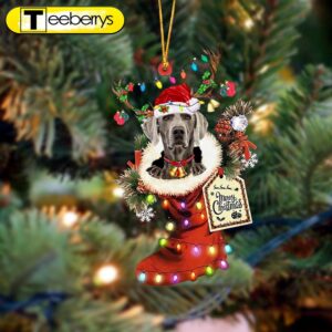 Weimaraner Xmas Boot Christmas Ornament