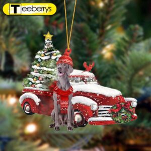 Weimaraner-Christmas Car Two Sided Christmas…