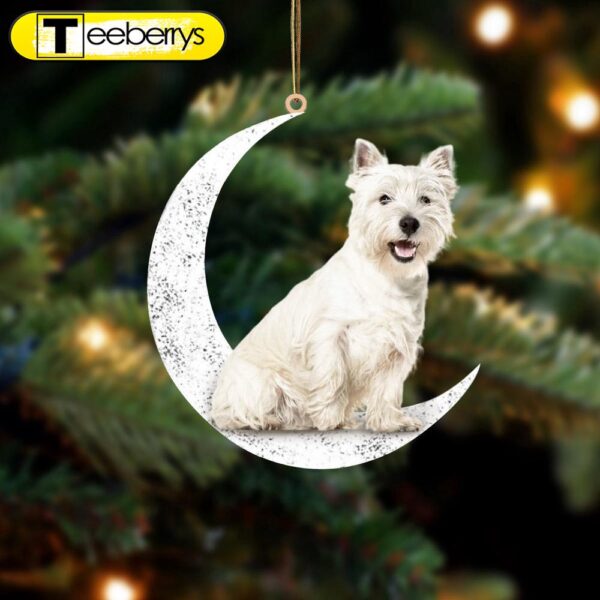 West Highland White Terrier Sit On The Moon Christmas Ornament