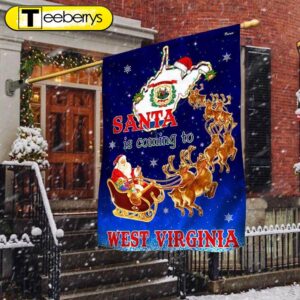 West Virginia Christmas Flag Santa…