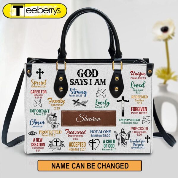 What God Says About You Leather Bag – Personalized Leather Bag With Handle