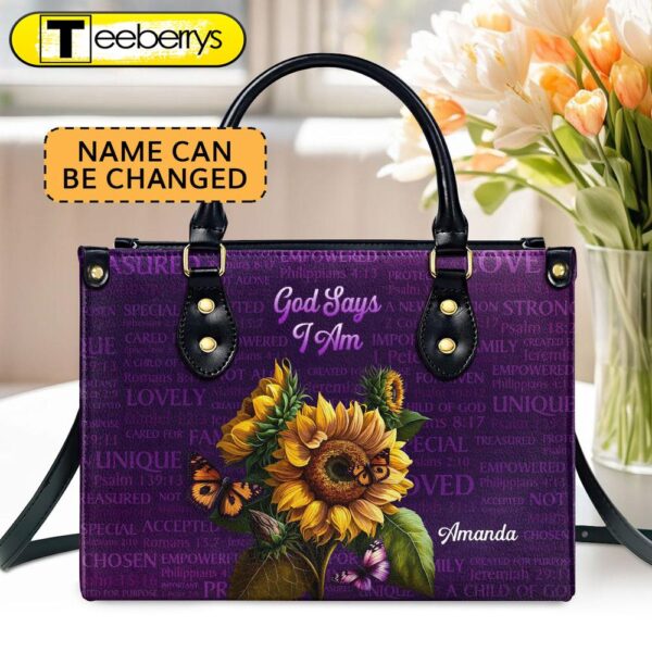 What God Says About You Religious Gift For Christian Ladies Personalized Leather Handbag