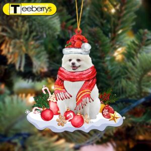 White Pomeranian-Better Christmas Hanging Christmas…