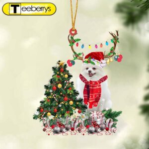 White Pomeranian-Christmas Tree Gift Hanging…