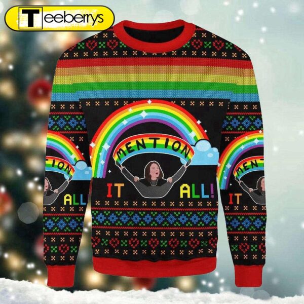 Xmas LGBT Rainbow Mention It All Ugly Sweater Festive & Inclusive Holiday Wear