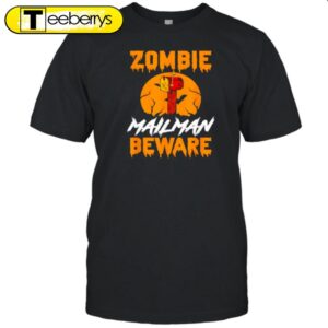 Zombie Mailman Beware Halloween T-Shirt